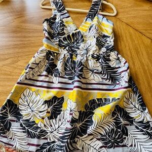 Tropical Print Sleeveless Dress